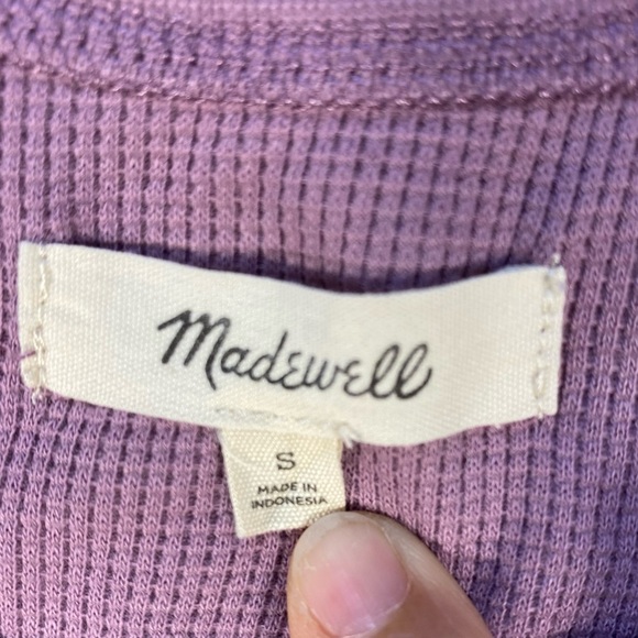 Madewell Women’s Antique Purple Crewneck Ribbed Crop Top, size S - Picture 3 of 6